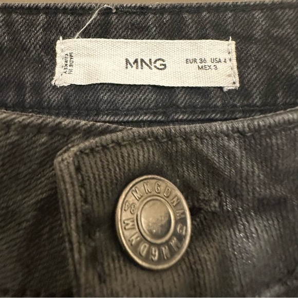 Mango Black wide leg Jeans with slight shiny coating - Picture 6 of 6
